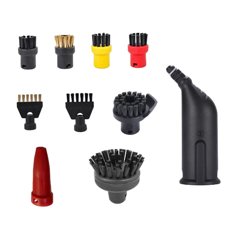 A44F-For Karcher SC1 SC2 SC3 SC4 Steam Cleaner Part Replacement Nozzle Brush Stubborn Stain Remove Nylon Brush Nozzle Set