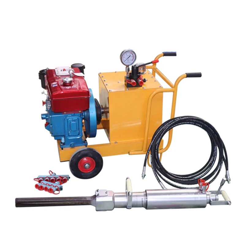 

Small Portable Hydraulic Rock Splitter Stone Splitting Machine With Diesel/Electric Motor 900T-1200T Force For Breaking Granite