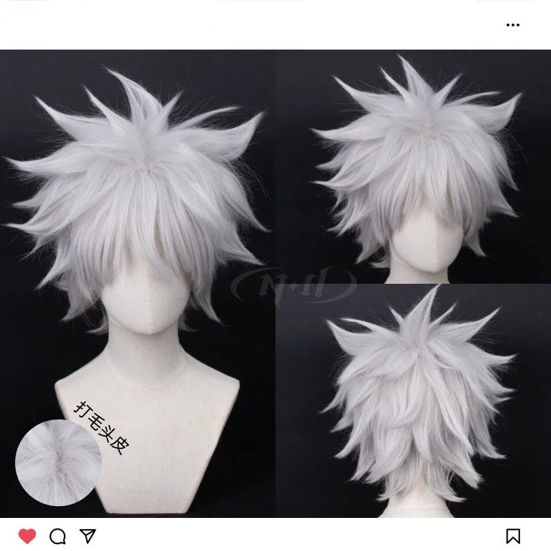 Killua Zoldyck Wig From Anime Short Fluffy Silver Cosplay Wigs Need Style with Yourself