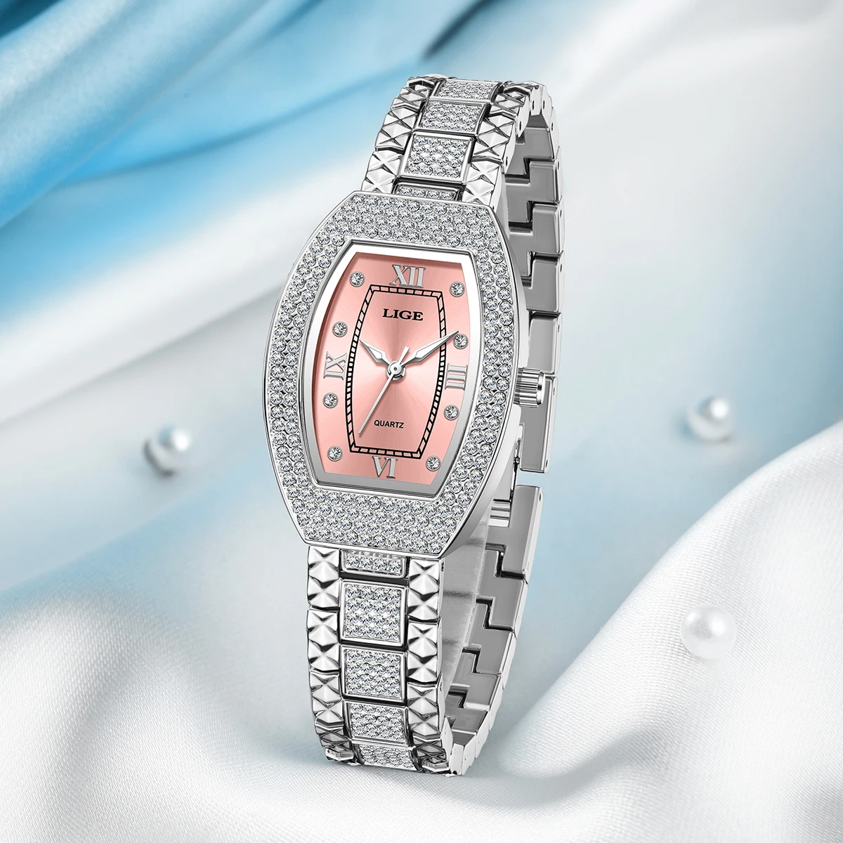New LIGE Original Design Luxury Diamond Watch For Women Elegant Watches Fashion Out Sport Stainless Steel Waterproof Mille Clock