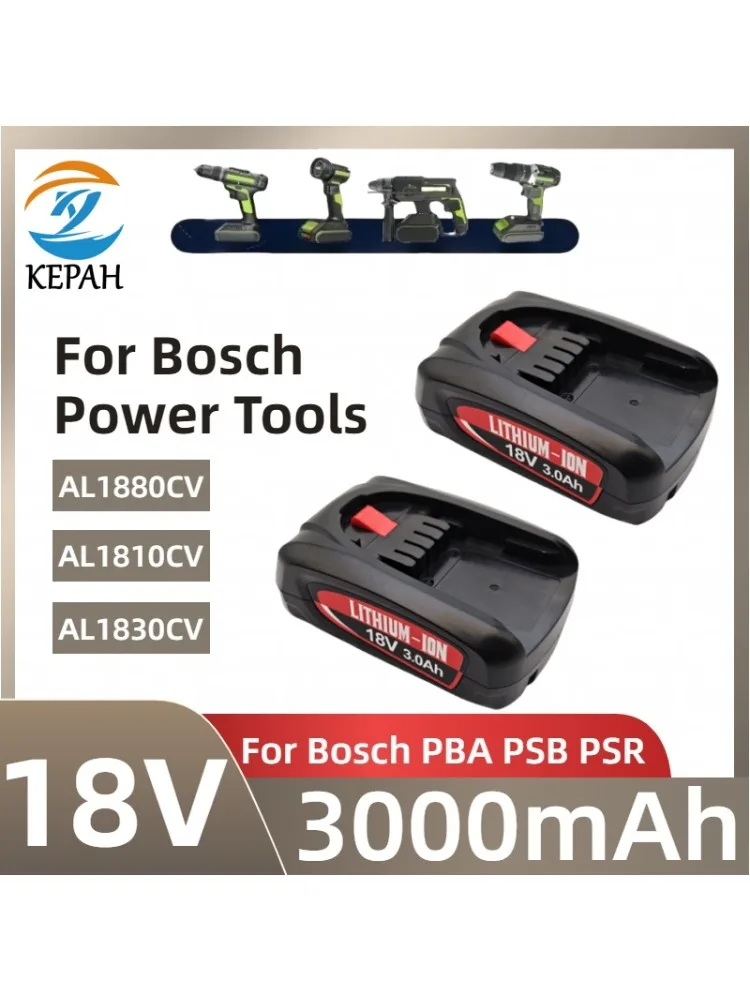 ?️ 18V 3.0Ah Voor Vervanging Li-Ion Batterij Voor Bosch Huis-Tuin PBA PSB PSR 18V Batterij PowerTools AL1880CV AL18815CV ? - afbeelding 2