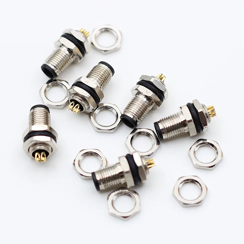 Hot sales M5 Circular Connectors Male Female M5 Device Connector 3 4 Pins Front Mount Rear Fastened Socket With Cable