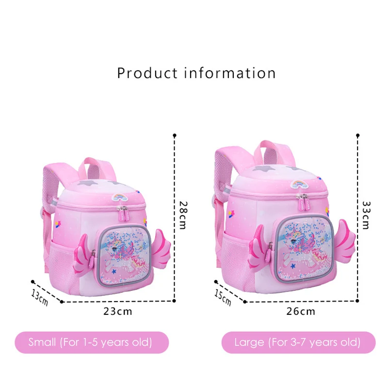 Girls\' Pink UnicornSchool Backpacks For Kindergarten Children Kids School Bags Students Pack Mochilas Kawaii Schoolbag Bolsa