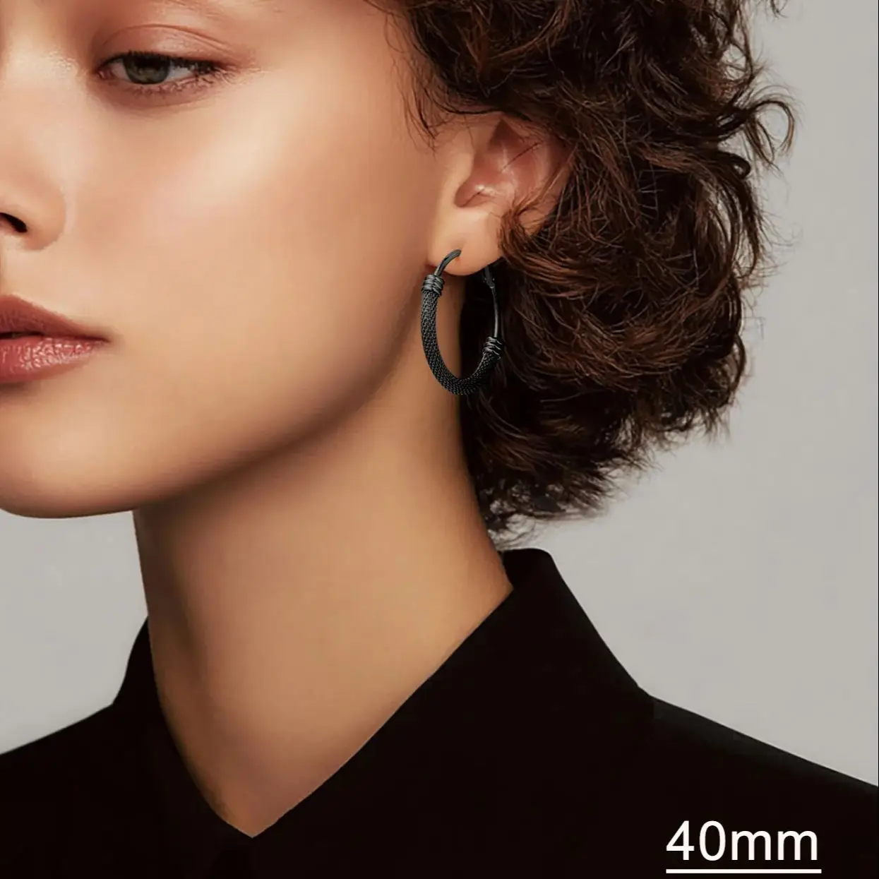 ChainsPro 20-80mm Hoop Earrings for Women Mesh 316L Stainless Steel Classic Mini - Large Statement Hoops Jewelry Gift for Her
