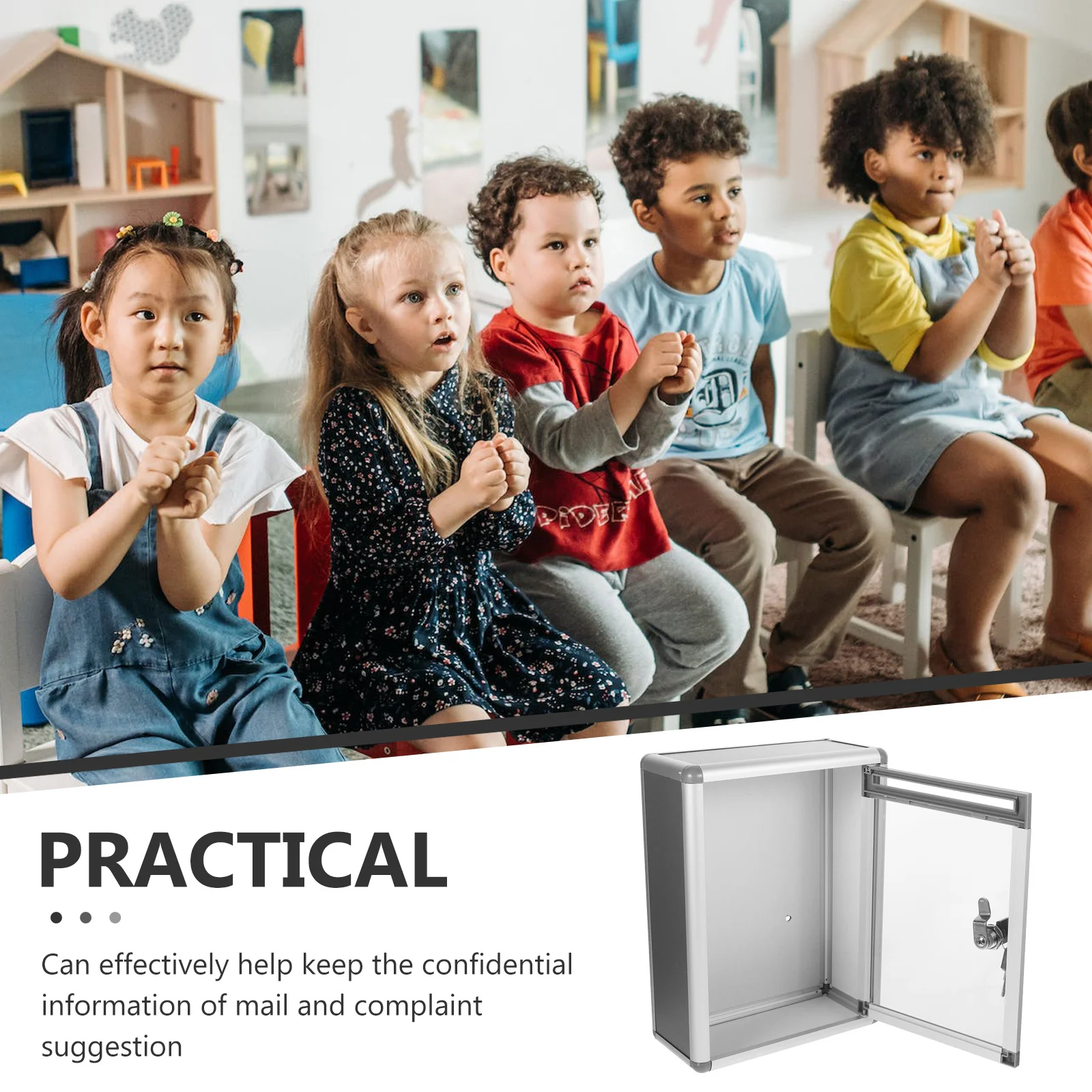 Wall Mounted Aluminum Alloy Mailbox Large Capacity Letter Storage Box For Office Factory School Suggestion Complaint Container