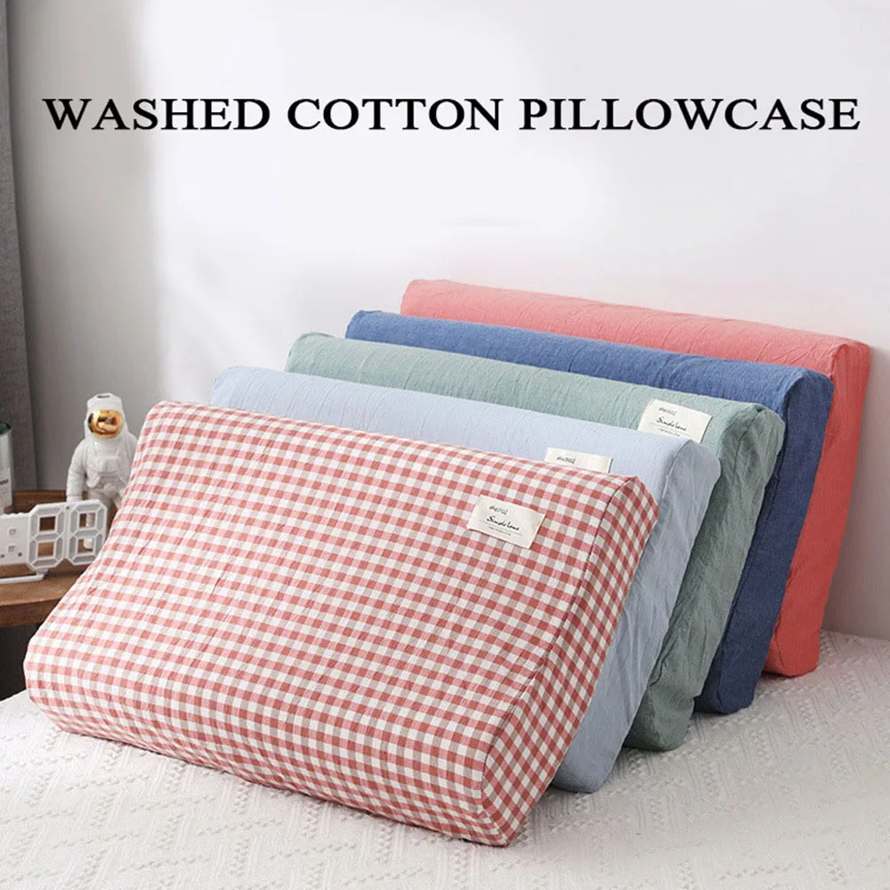 

Cotton Latex Pillow Case Cover Soft Solid Color Plaid Sleeping Pillowcase For Memory Foam Pillow Latex Pillow Case 30x50/40x60cm