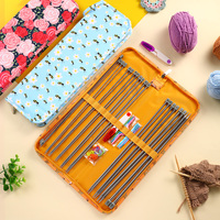 22pc Stainless Steel Knitting Needles 2mm-8mm Straight Single Pointed Crochet Hook Set 11Pairs 35cm Sweater Needles for Knitting