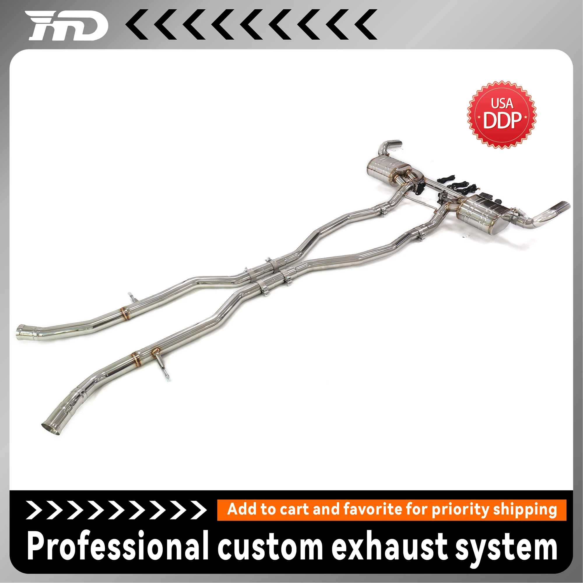 

HMD exhaust system for Mercedes Benz ML400 W166 with muffler valve center and rear exhaust pipe system parts