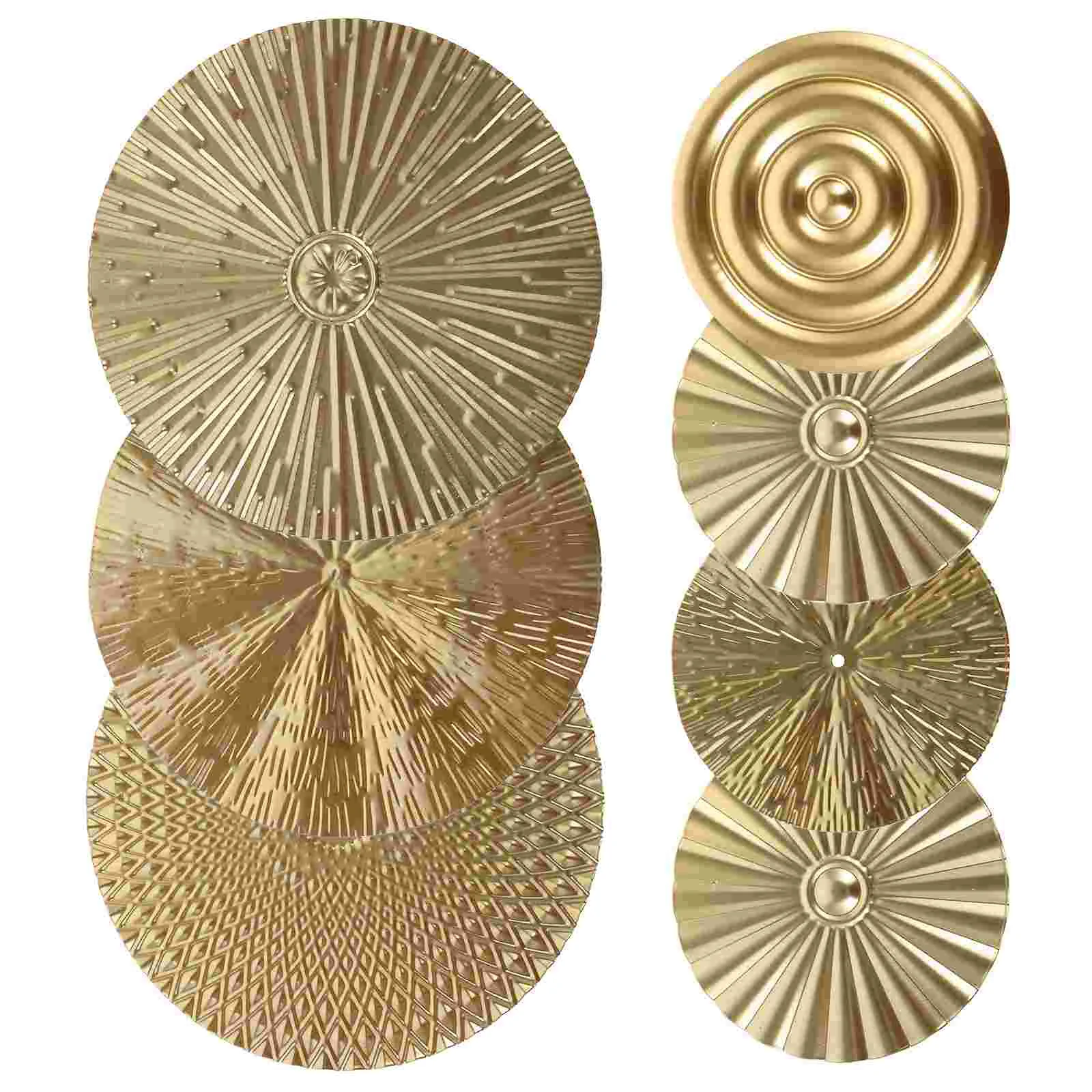 

Golden Disc Wall Hanging Metal Circle Hallway Decor Decorations for Bathroom Home Living Work