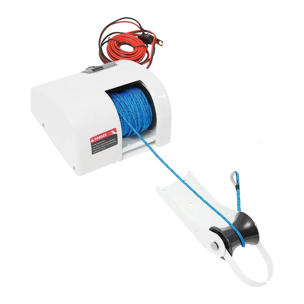 

Anchor Winch Electric 25Lbs, Remote Control Marine Windlass for Boat Yacht, Corrosion Resistant Plastic Galvanized Winch System
