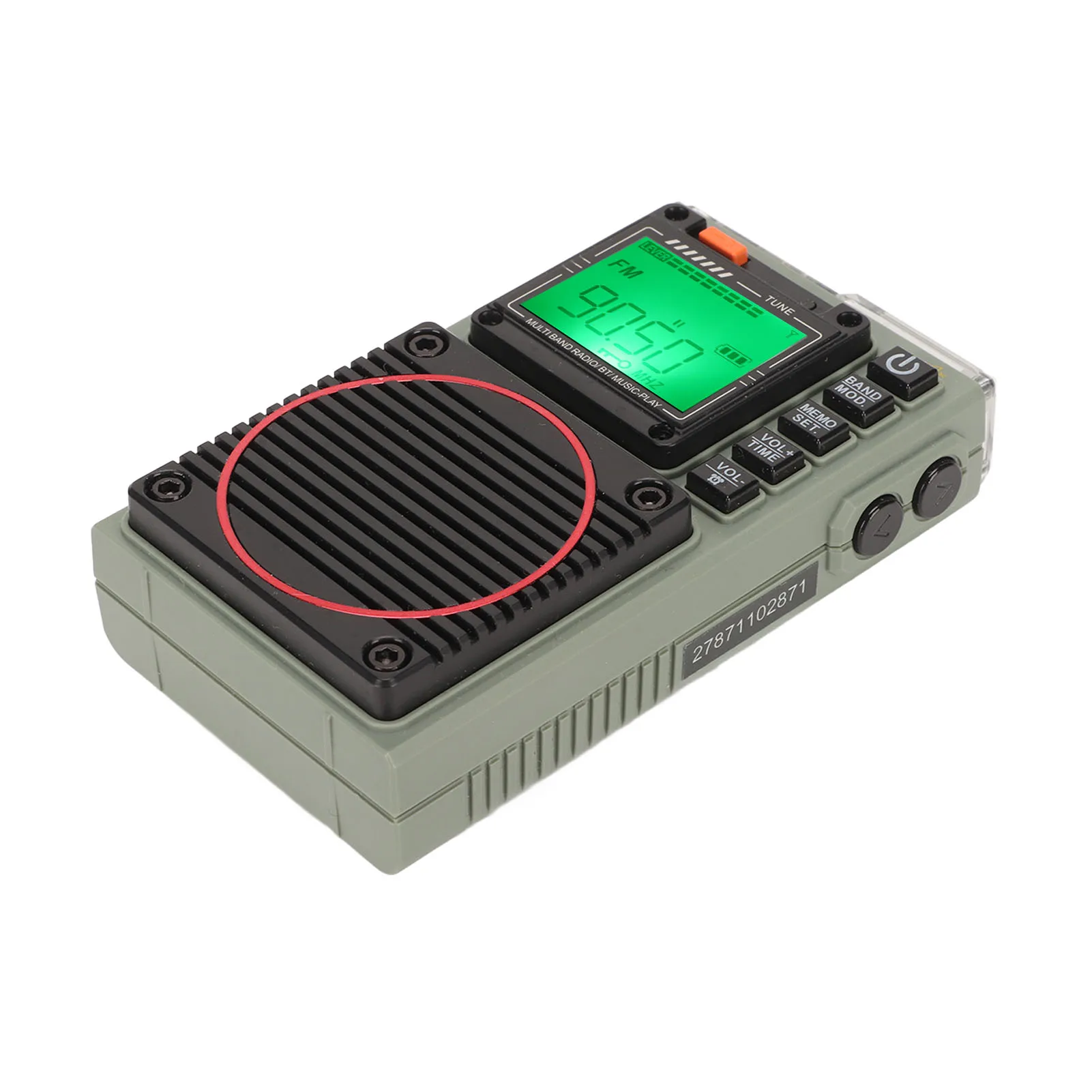 HRD-787 Full Band Radio Bass Stereo SOS Alarm Portable Bluetooth Card Playback Retro FM VHF AM SW WB Radio with Flashlight