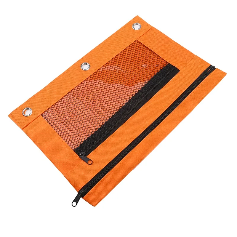Double Zipper Pencil Pouch Case B5 Binder Zipper File Storage Oxford Cloth Stationery Storage Bag File Pocket Waterproof Pen Bag