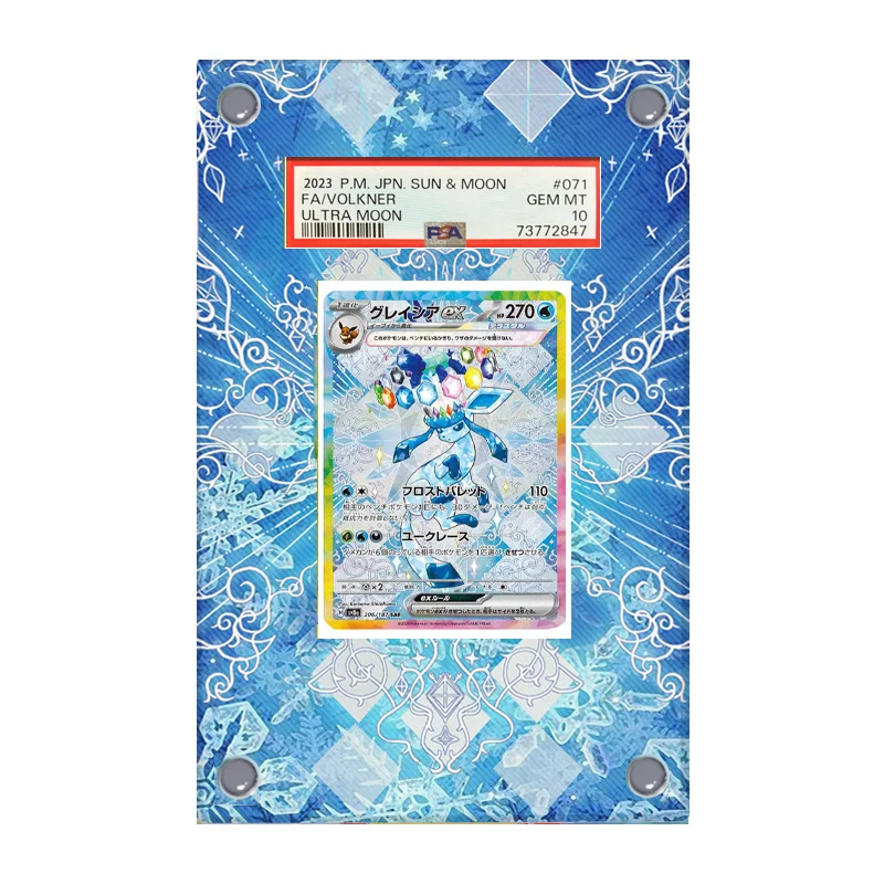 Psa Art Display voor Pokemon Card Terastal Eevee Qikachu Acryl Uitgebreide Schilderij Vaststeen Collectie Card Display Stand Gift