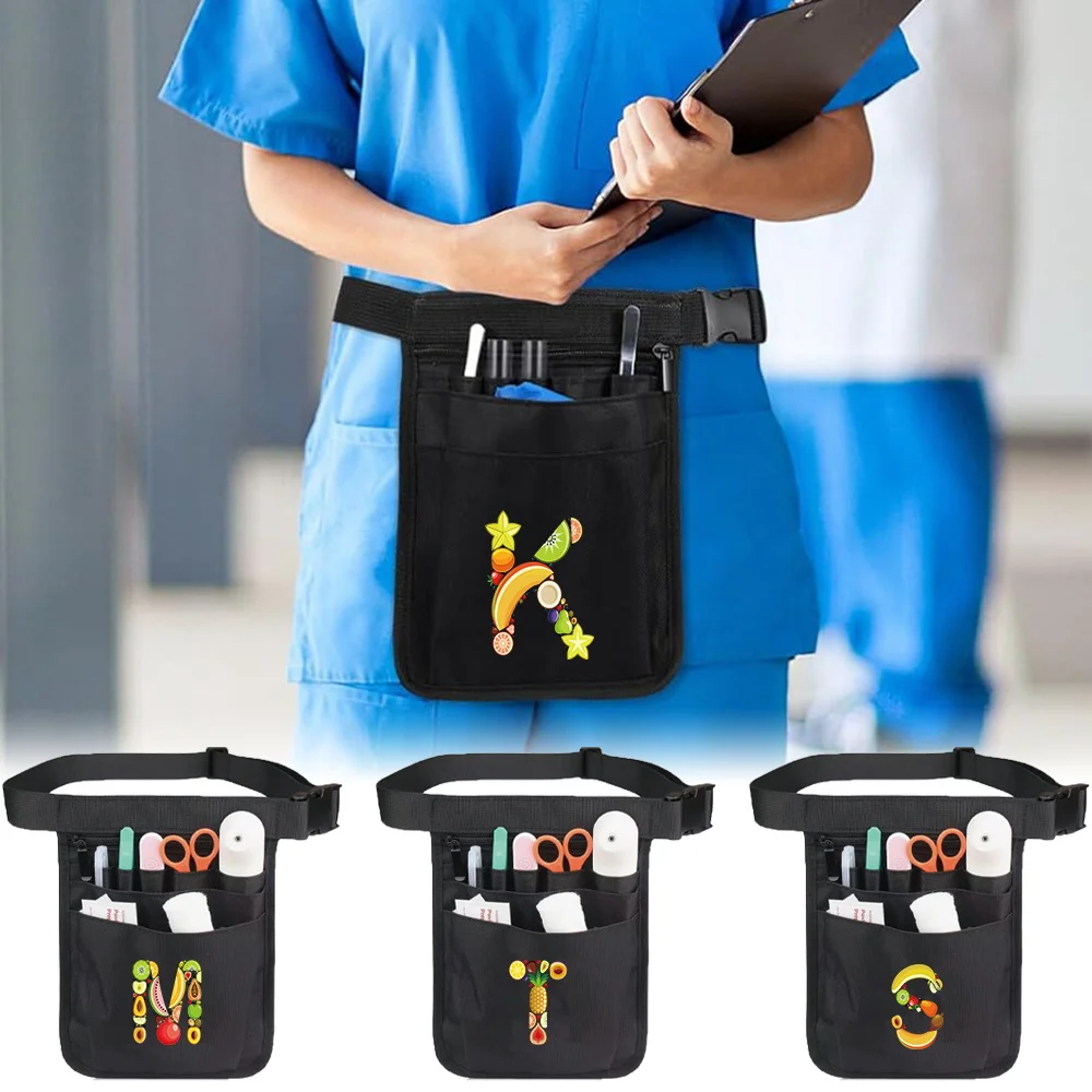 

Workout Unisex Waist Bag Traveling Running Wallets Waist Pack Phone Bag Sport Accessories Fruit Letter Pattern Nurse Waist Bags