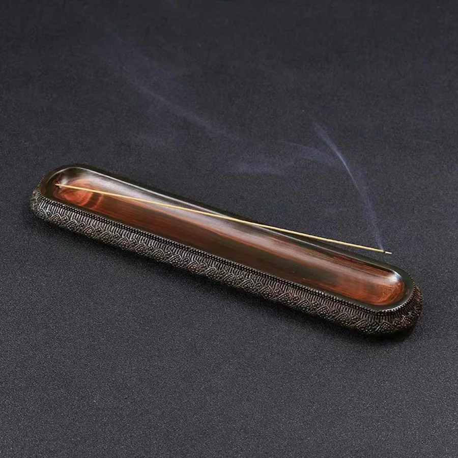 1 Agarwood Incense Burner Aroma Burner Resin Wire Incense Insertion Wooden Retro Zen Tea Ceremony Home Incense Base