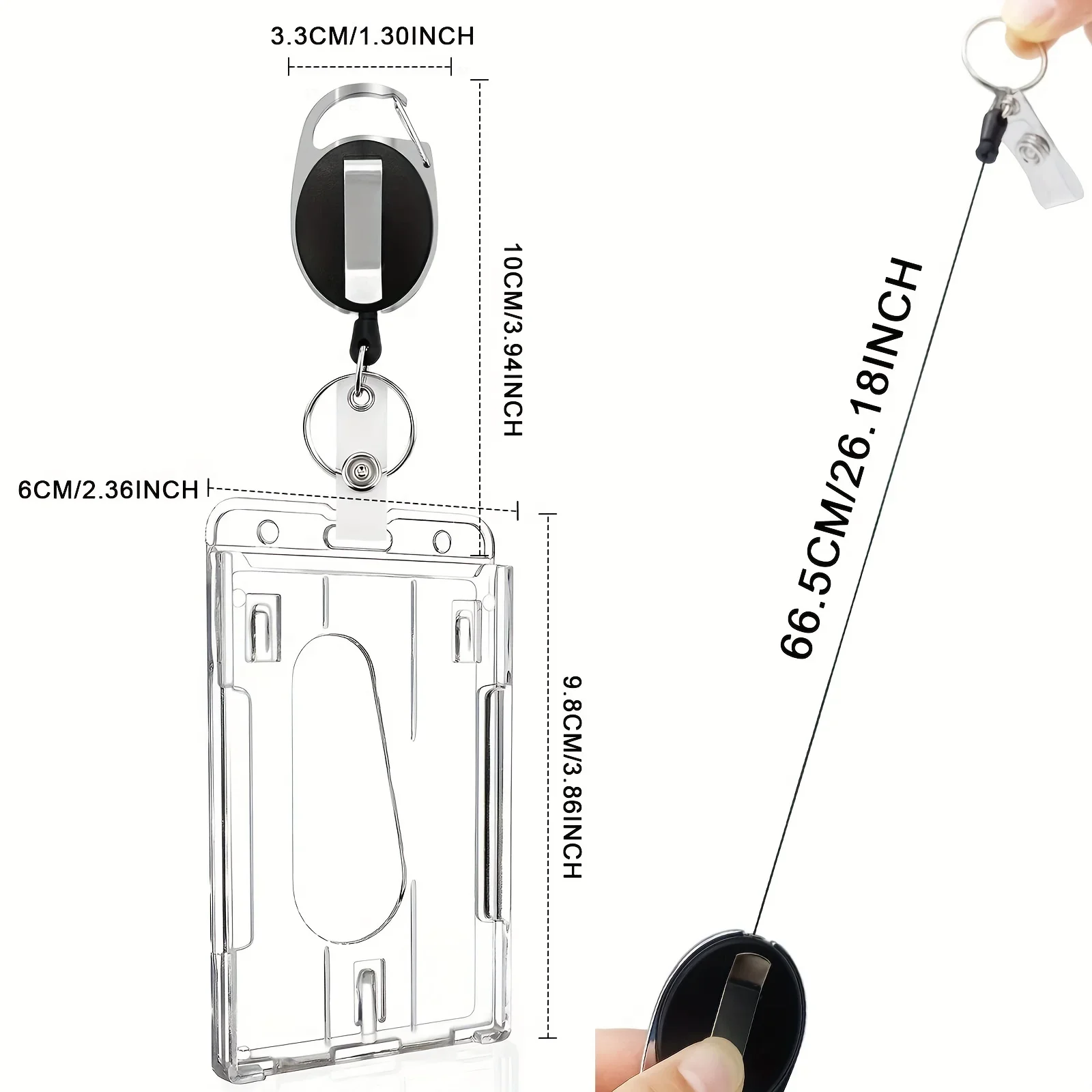 2pcs Transparent Office stationery Heavy-Duty Badge  Transparent, Scratch-Proof ID & Keychain Cases for Students, Bank Cards，Tab image 6