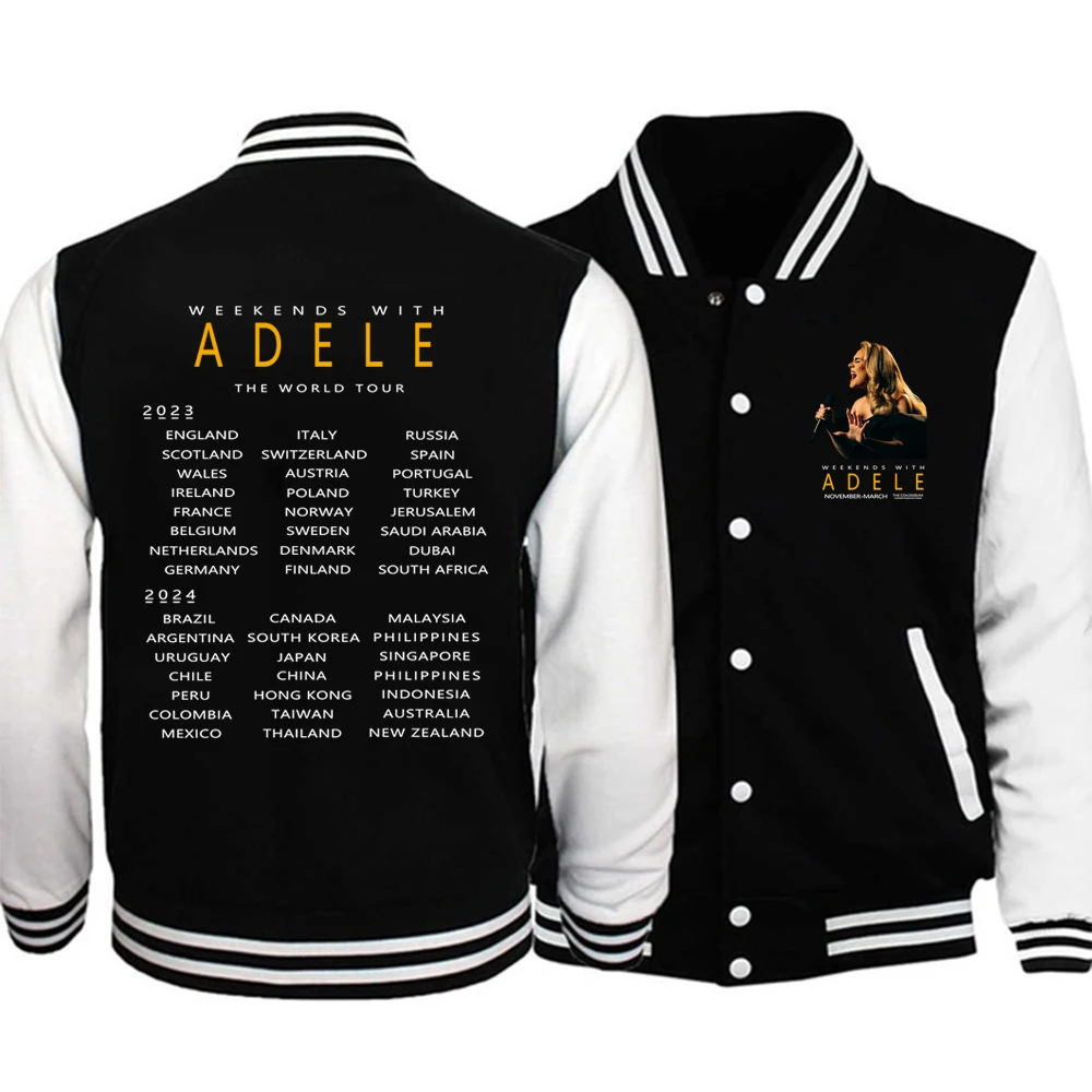 Adele Munich Tour Cappotto uniforme da baseball Giacca moda casual Felpa con cappuccio da uomo