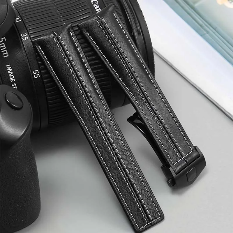 สายนาฬิกาข้อมือสำหรับแท็ก Heuer Carrera Series Porsche Co-Brand สายหนังคุณภาพสูงสายรัดข้อมือผู้ชาย F1 22มม.