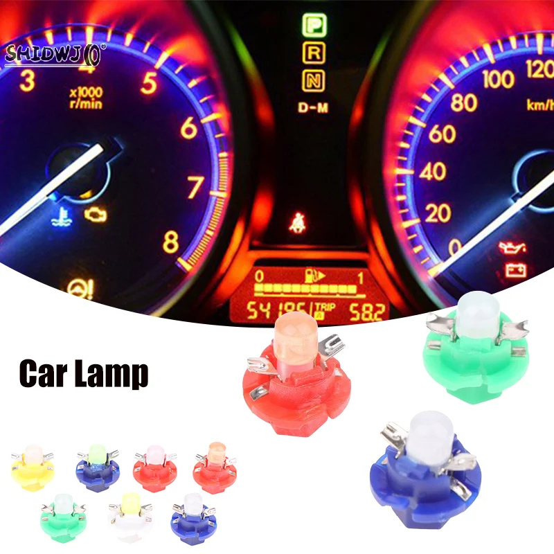 DC 12V B8.4D BX8.4D Instrument Panel Indicator Lamp Light Vehicle White Blue Green 10PCS B8.4 LED Car Cob Dash Board Bulb