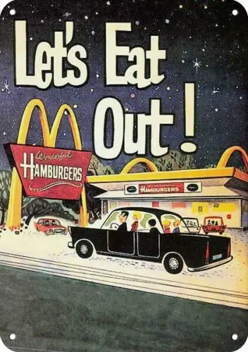 n1، علامة معدنية لمطعم همبرغر ماكدونالدز لديكور الرسوم المتحركة #1