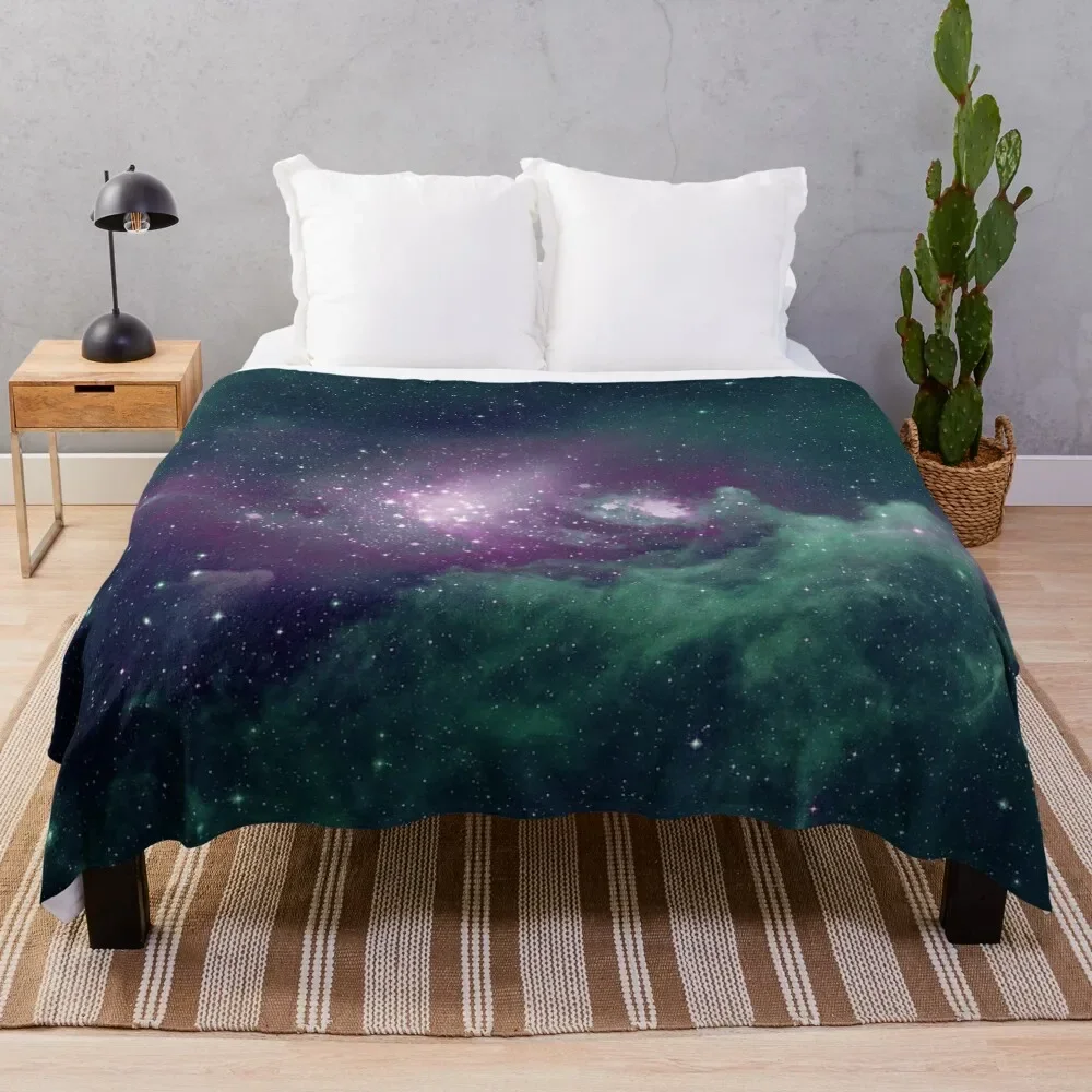 

green purple galaxy Throw Blanket Softest Personalized Gift Blankets