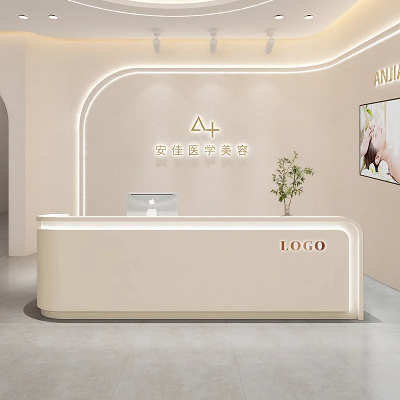 Simple modern medical beauty dental clinic bar table company hotel front desk reception desk beauty salon checkout page counter