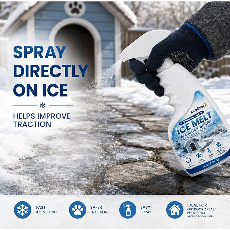 Outdoor De-icing & Snow Melting Spray Fast-acting Deicer Pet Friendly Ice Melting Spray For Dog House Surround And Steps Walkway