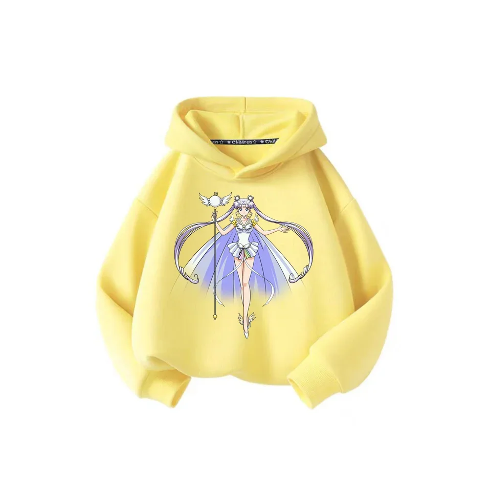 Cute 2024 new fall/winter hoodie coat Sailor Moon Boys girls children\'s clothing cartoon fashion casual hoodie coat