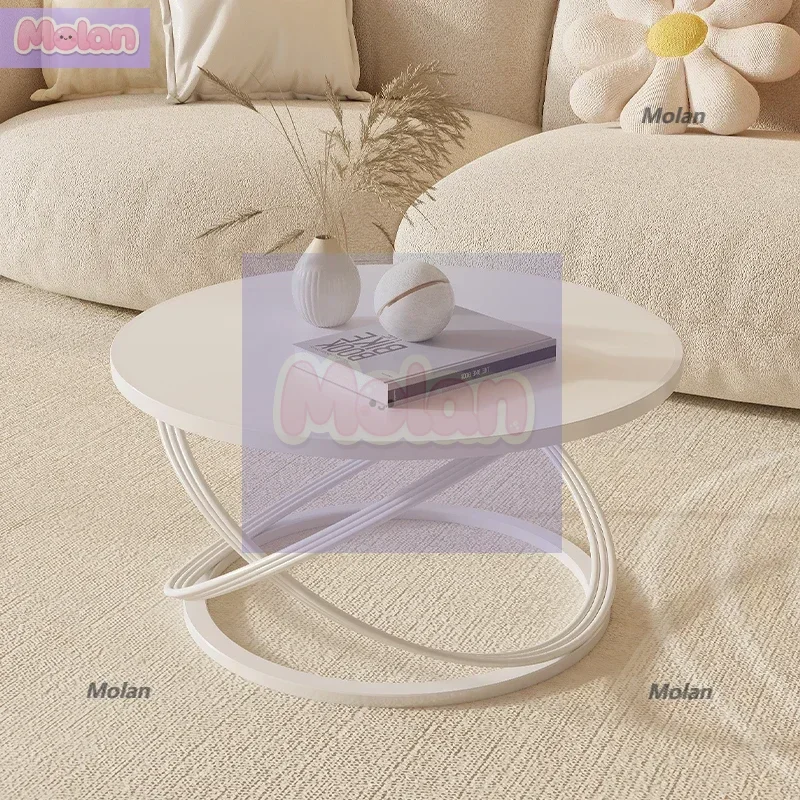 

Modern simple light luxury coffee table living room home simple small apartment Internet celebrity high-end round rock slab balc