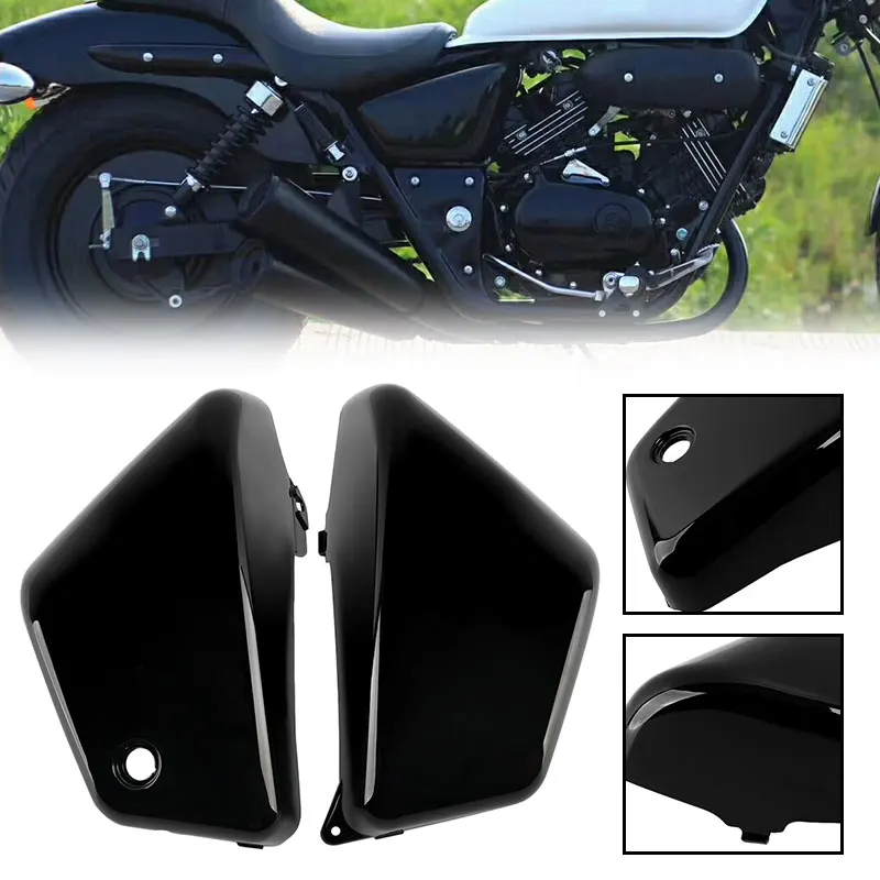 

Motorcycle Bright Black Battery Side Fairing Cover Left Right Guard Protector Covers For Honda Magna VF 250 1995-2006