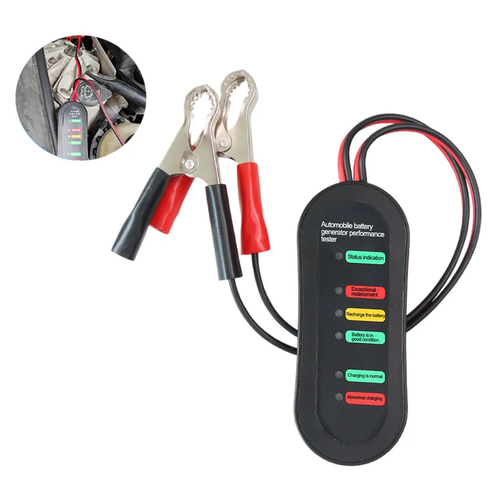 1pc 12v testador de alternador de bateria de carro analisador automotivo indicador de testador de carga de carro para cortadores de grama fácil de usar