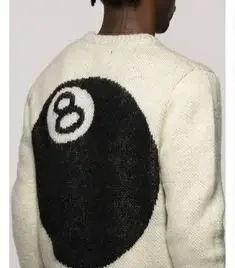 Hip Hop Heavyweight Brushed Billiard Black 8 Mohair Sweater Winter Large Sweater Knit Sweater High Street Loose Sweaters