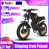 Electric Bicycle 2000W Dual Motor 48V40AH Dual Battery Mountain Ebike Off-road Electric Motorcycle 20.4.0 Fat Tire Electric Bike