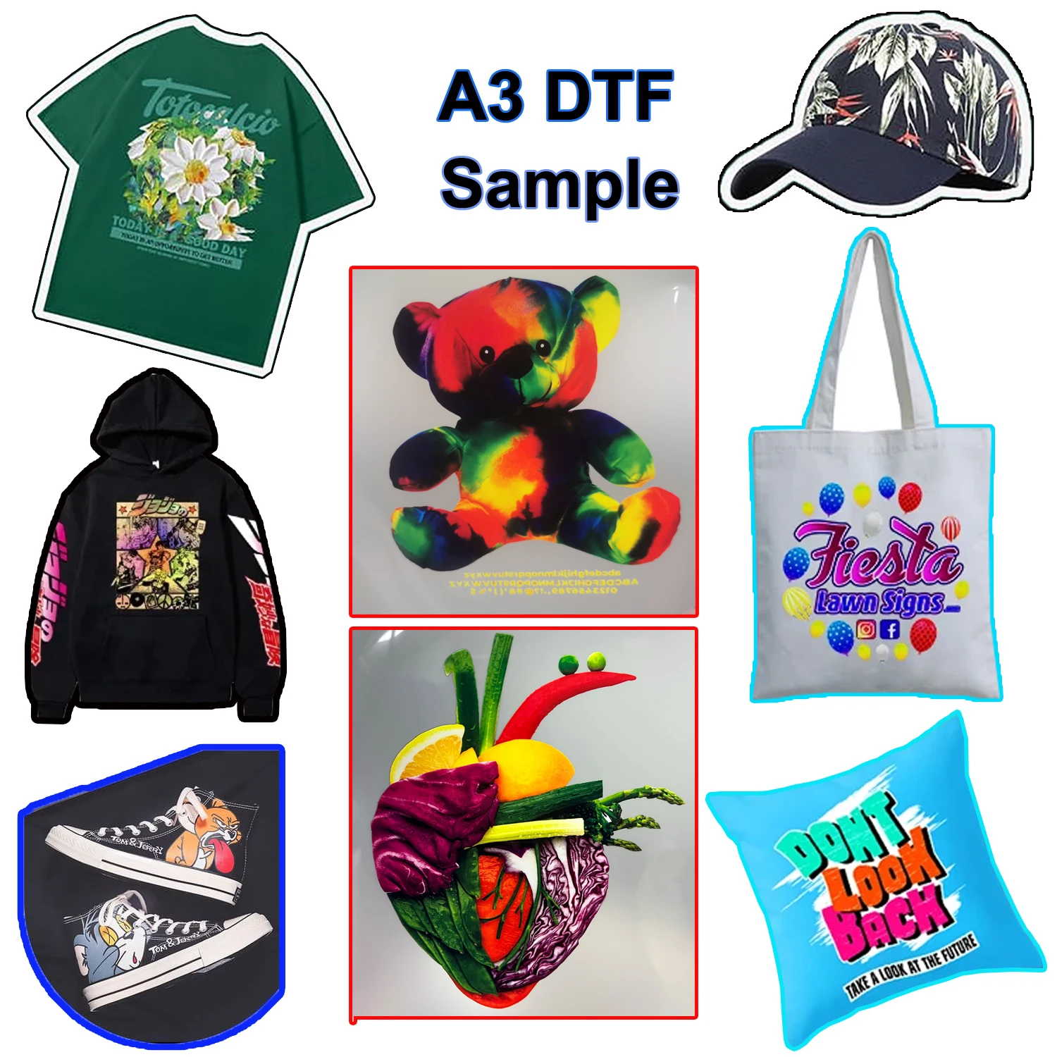 ACHI A3 DTF Transfer Printer R1390 DTF Printer T Shirt Printing Machine With Curing Oven for Clothes Hoodies Jeans US Stock