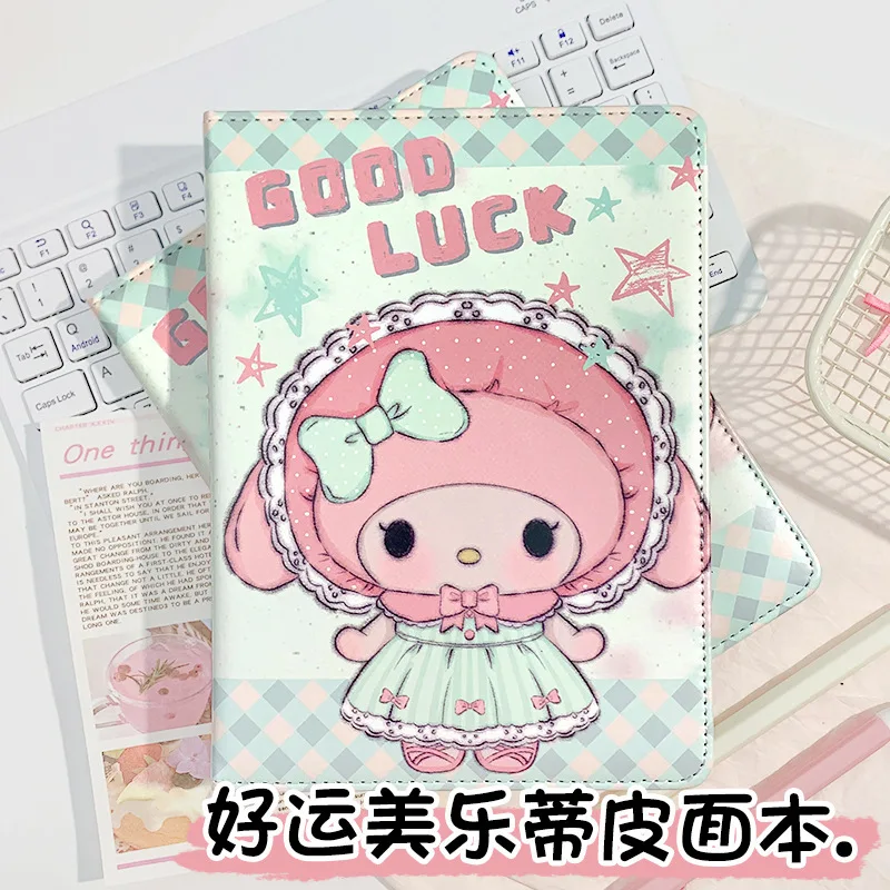 

Cute Sanrio Melody Leather Cover A5 Lined Notebook Diary Notebook Color Page Notebook Girl's Gift