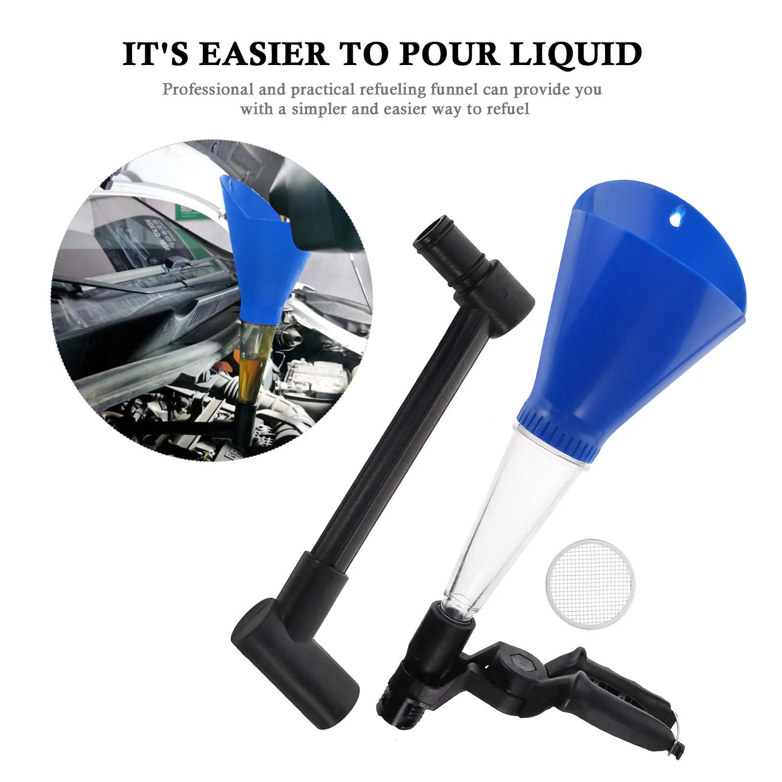 

1 set 1 Set Universal Auto Engine Oil Filling Funnel Durable Plastic Motorcycle Car Fuel Refueling Device