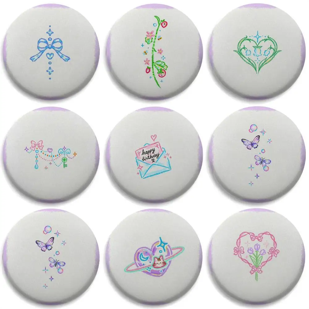 

Art Cute Simple Nordic INS Badges Round Exquisite Badge Brooches Creative Pins For Clothes Hat Backpack Gift Accessories