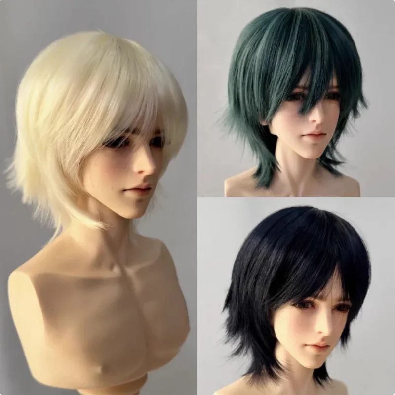 Pelucas BJD de pelo corto para muñecas SD MSD MDD Yosd, pelo dorado, negro, marrón, azul y gris, 1/3 1/4 1/6