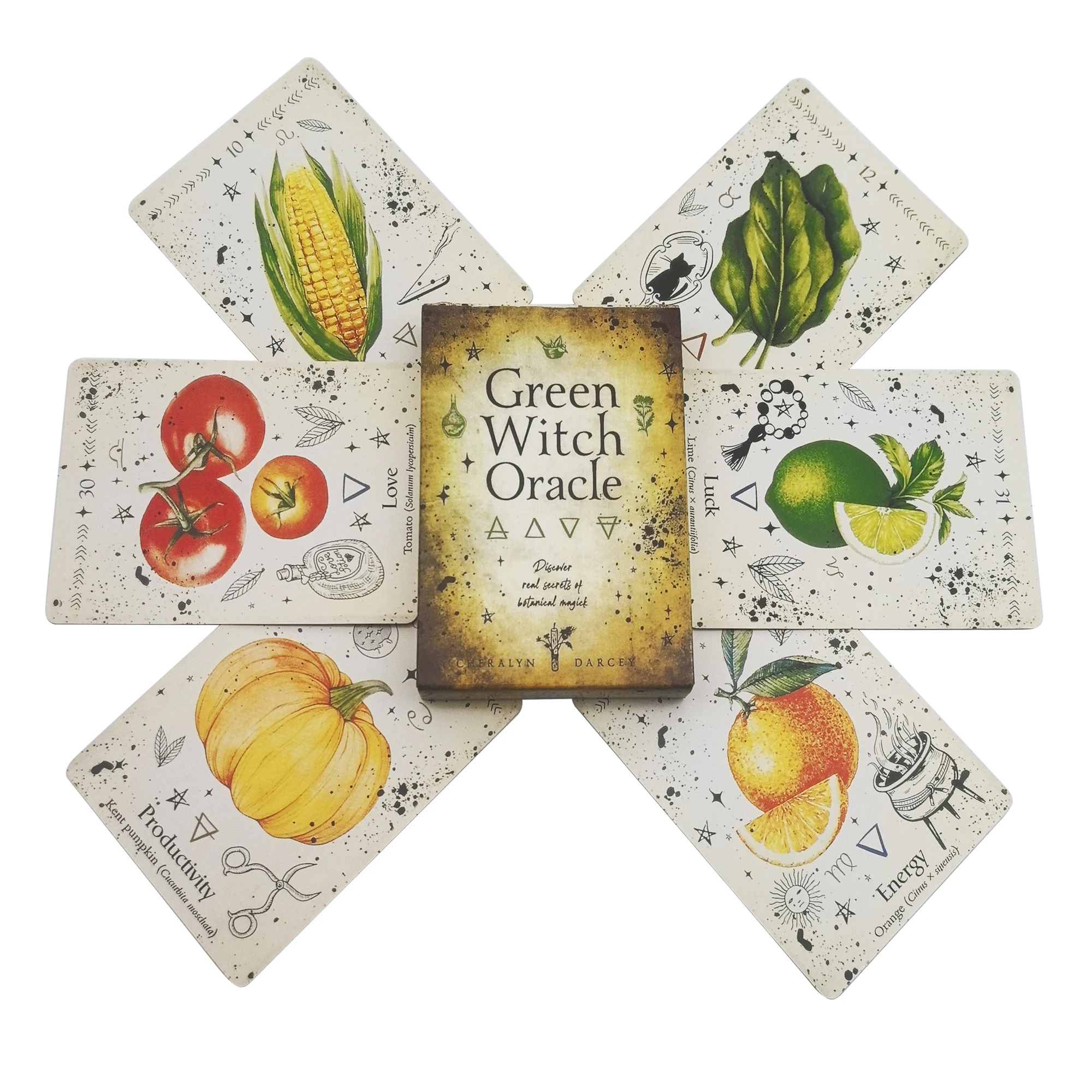 

Green Witch Oracle Cards Discover Real Secrets of Natural Magic Tarot Board Games For Fate Divination Party Card Deck gift