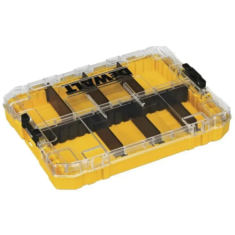 DEWALT Set di custodie medie resistenti - Scatola in plastica trasparente, custodia impilabile multifunzionale DWAN2190