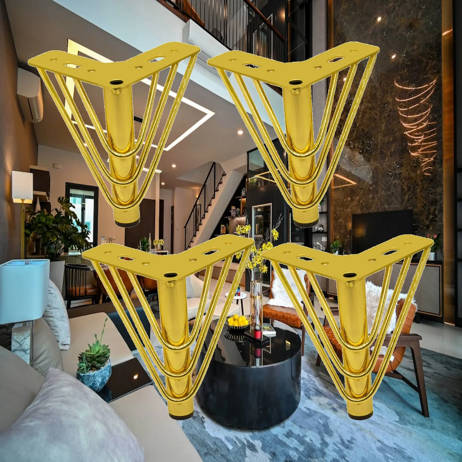 

Replacement Furniture Legs Metal Triangle Cabinet Feet Set for Furniture Lifting Durable Sofa Table Bookcase Parts