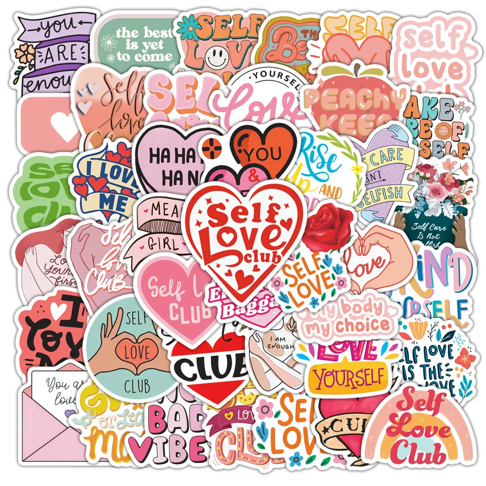 50Pcs Self Care Series Graffiti Stickers Suitable for Laptop Helmets Desktop Decoration DIY Stickers Wholesale