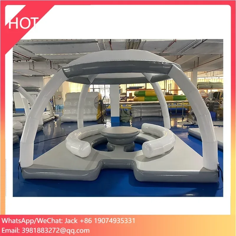 

Party Rental Inflatable Sea Floating Dock Platform Sofa Boat Inflatable Floating Inflatable Tent for Water Sports