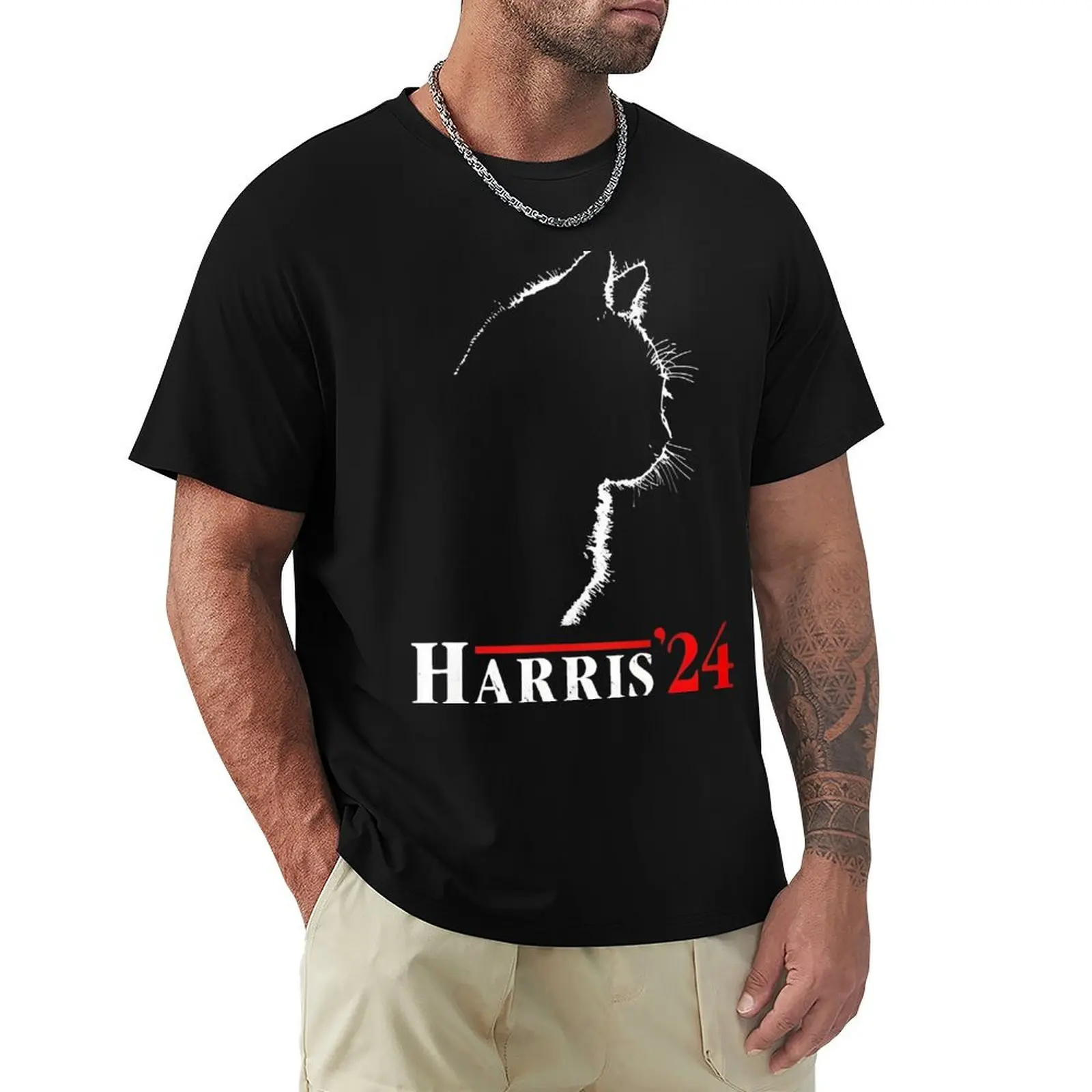 Cat Harris 24 Childless cat lady for Kamala Harris 2024 T-Shirt Lightweight Sport Basic T-Shirt