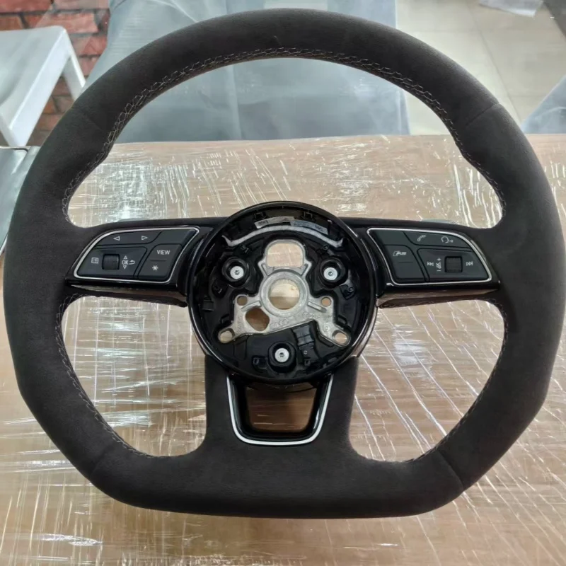 

For Audi High Quality Real Leather Round Steering Wheel Assembly Fit B9 A3 A4 A5 S4 RS5 S3 S5 A6 A7 A8 Q5 Q7 Q8 TT R8 S6 RS6 RS7