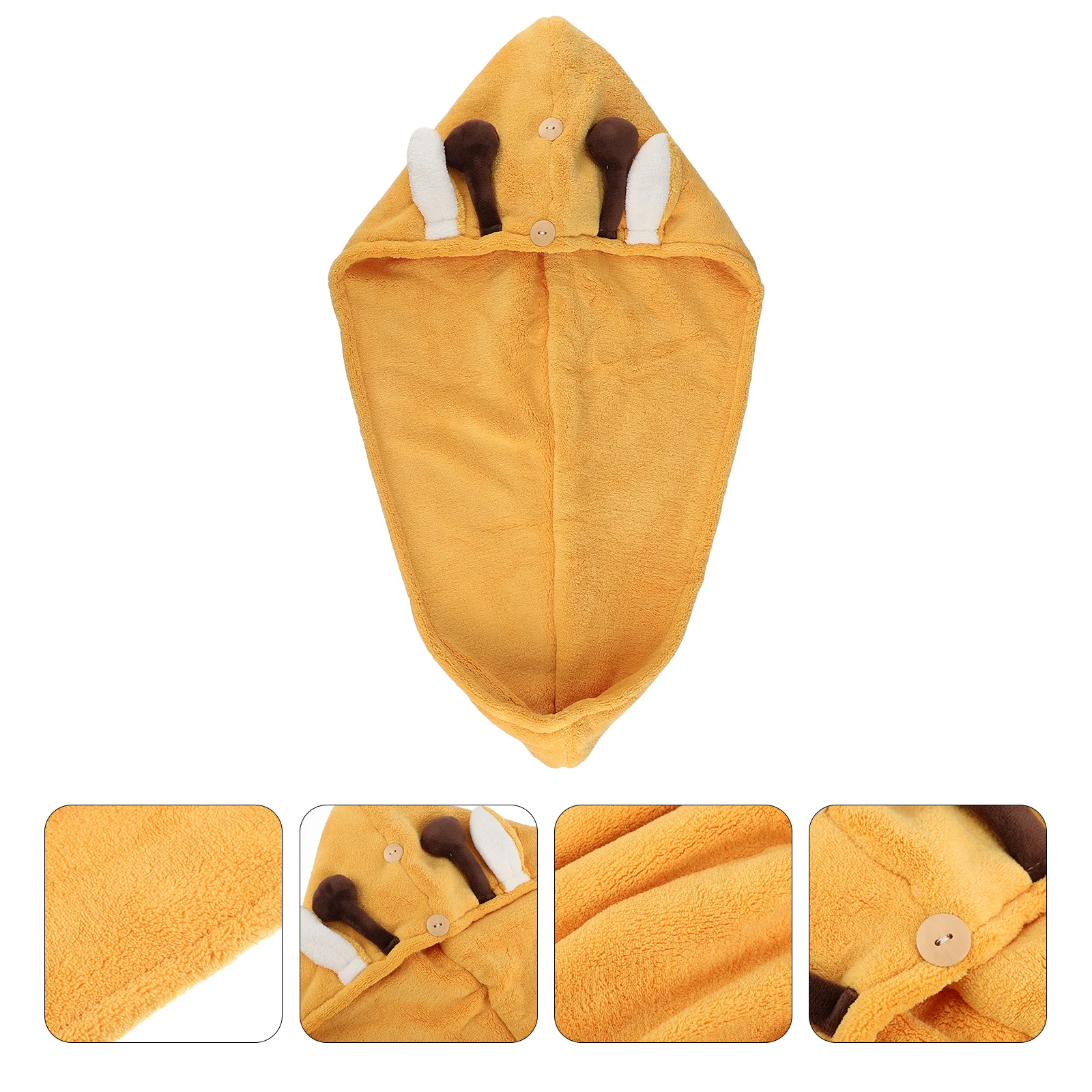 

Double-Layer Hair Drying Towel Ear Hat Elastic Button Design Quick Dry Hair Wrap Bath Cap Shower Caps Drying Head Towel