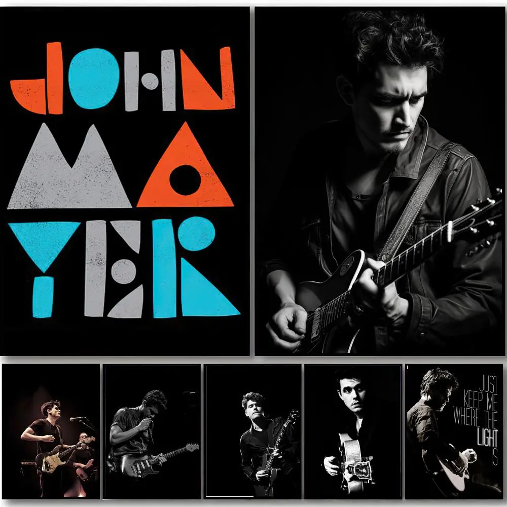 Iconic Pop Rock Singer Album Art J-John Mayer Poster HD art sticky wall waterproof home bedroom bar aesthetic decoration