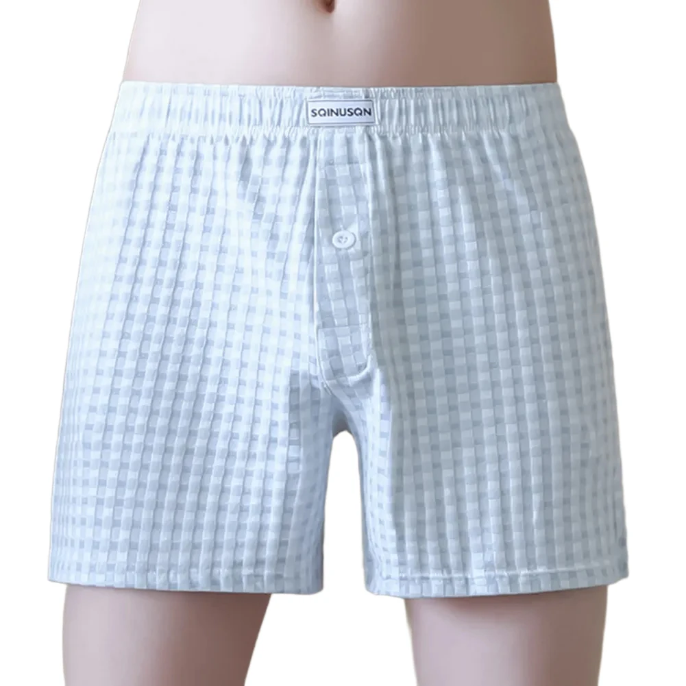 Home Wear Breathable Trunks Comfortable Underwear Breathable Plaid Trunk For Men Comfortable 30 Spandex 70 Cotton