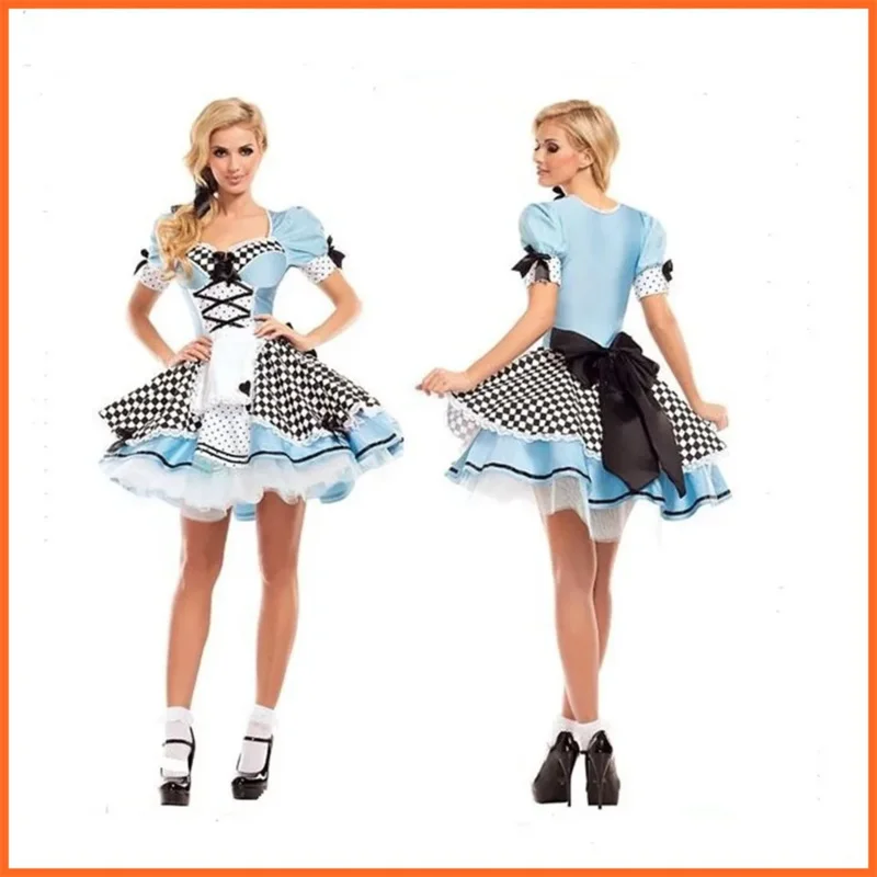 Alice In Wonderland Kostuum Voor Vrouwen Meisjes Prinses Kostuum Blauw Zoete Lolita Meid Halloween Cosplay voor Vrouw UY6996