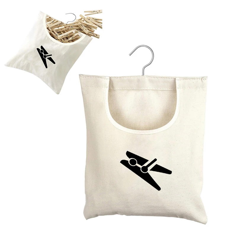

Clothespin Storage Bag Home Outdoor Hanging Organizer Washable Clothespin Pocket Capacity Hanging Bag Bathroom Storage Bag